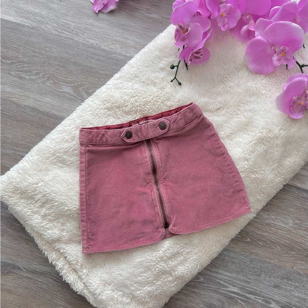 ZARA GIRLS Casual Collection Welcome Winter SKIRT Pink Velvet Zipper Size 5